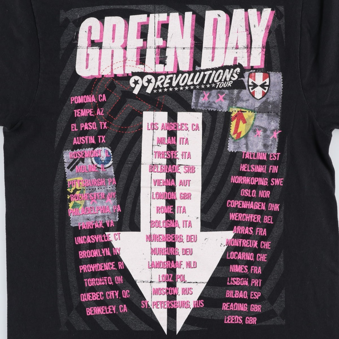 GREEN DAY Green Day Band T-shirt Band T Men's XL size unclear black type Vintage Second Hand