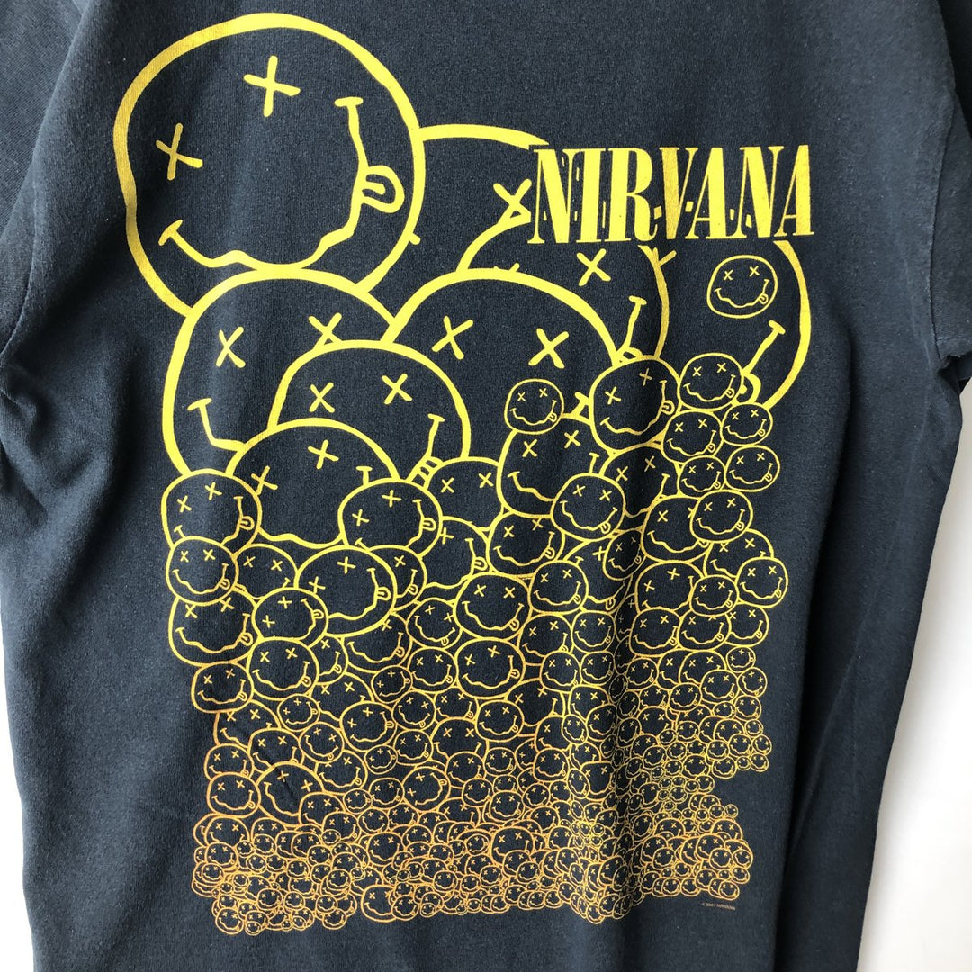 Gildan GILDAN NIRVANA Nirvana Band T-shirt Band T Men's M size cotton black type Vintage Second Hand
