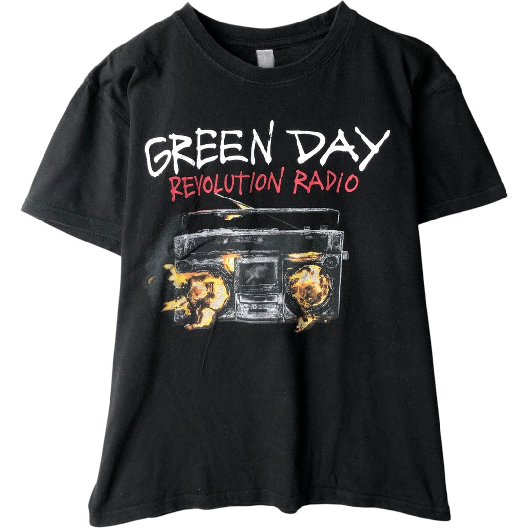 GREEN DAY Green Day Band T-shirt Band T Men's L size unclear black type Vintage Second Hand