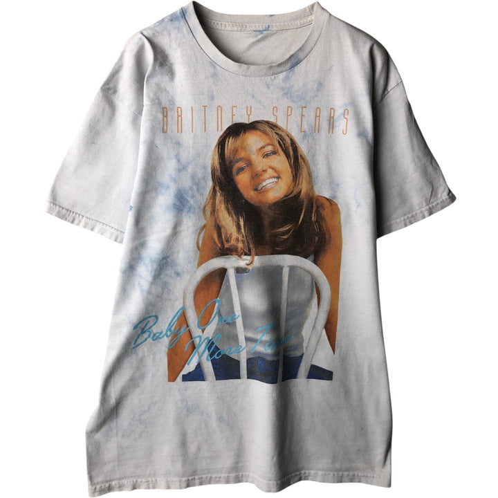 BRITNEY SPEARS Tie-dye Pattern Band T-shirt (Men's XL equivalent) unclear white type Vintage Second Hand