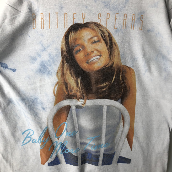 BRITNEY SPEARS Tie-dye Pattern Band T-shirt (Men's XL equivalent) unclear white type Vintage Second Hand