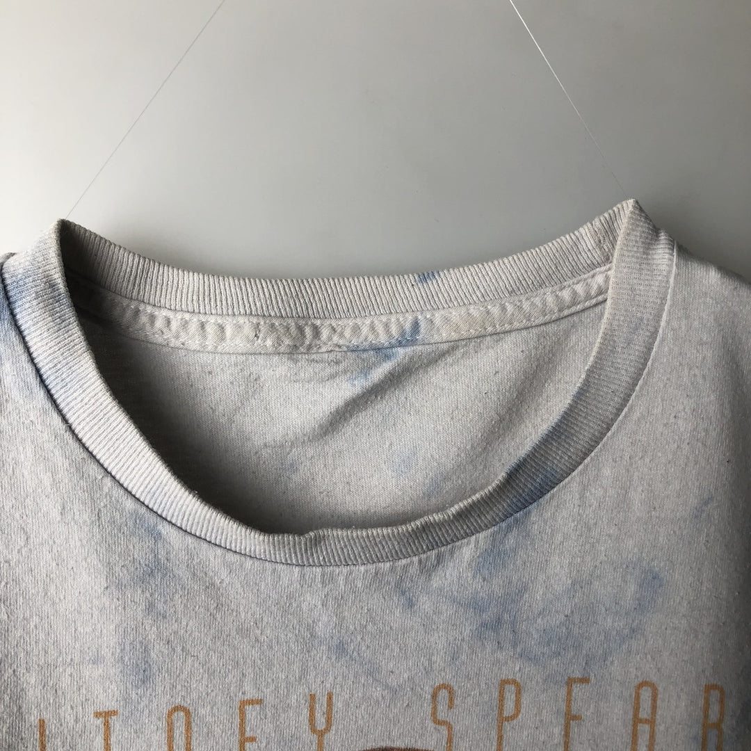 BRITNEY SPEARS Tie-dye Pattern Band T-shirt (Men's XL equivalent) unclear white type Vintage Second Hand