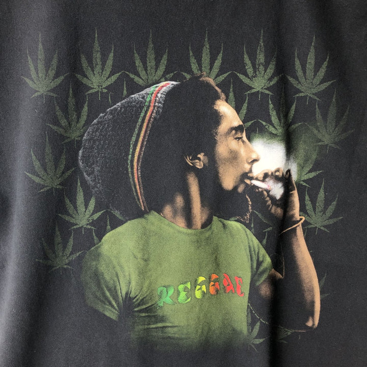 BOB MARLEY Bob Marley Band T-shirt Band T Men's L size cotton black type Vintage Second Hand