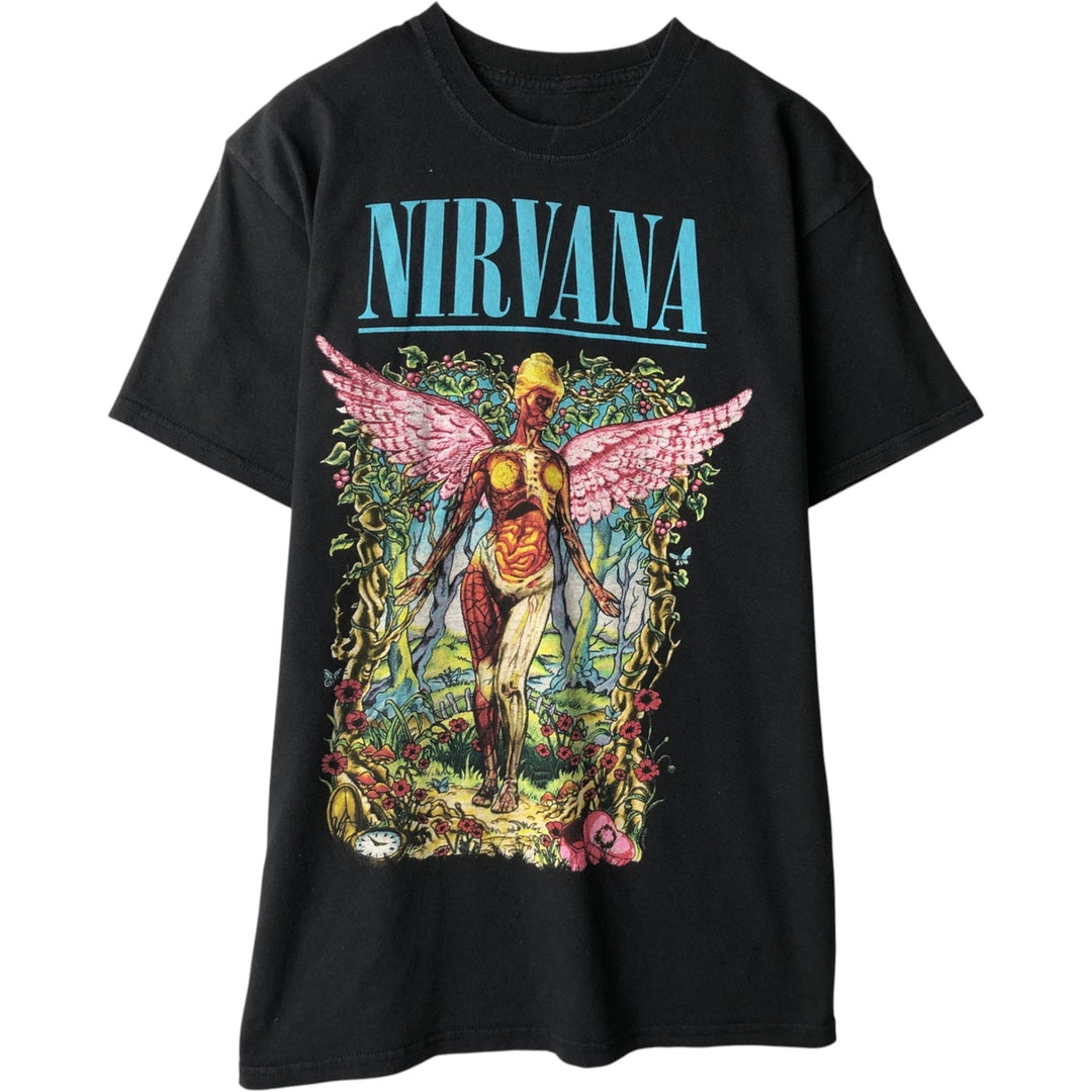 NIRVANA Nirvana Band T-shirt, Band T, Men's M size unclear black type Vintage Second Hand