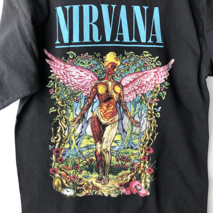 NIRVANA Nirvana Band T-shirt, Band T, Men's M size unclear black type Vintage Second Hand