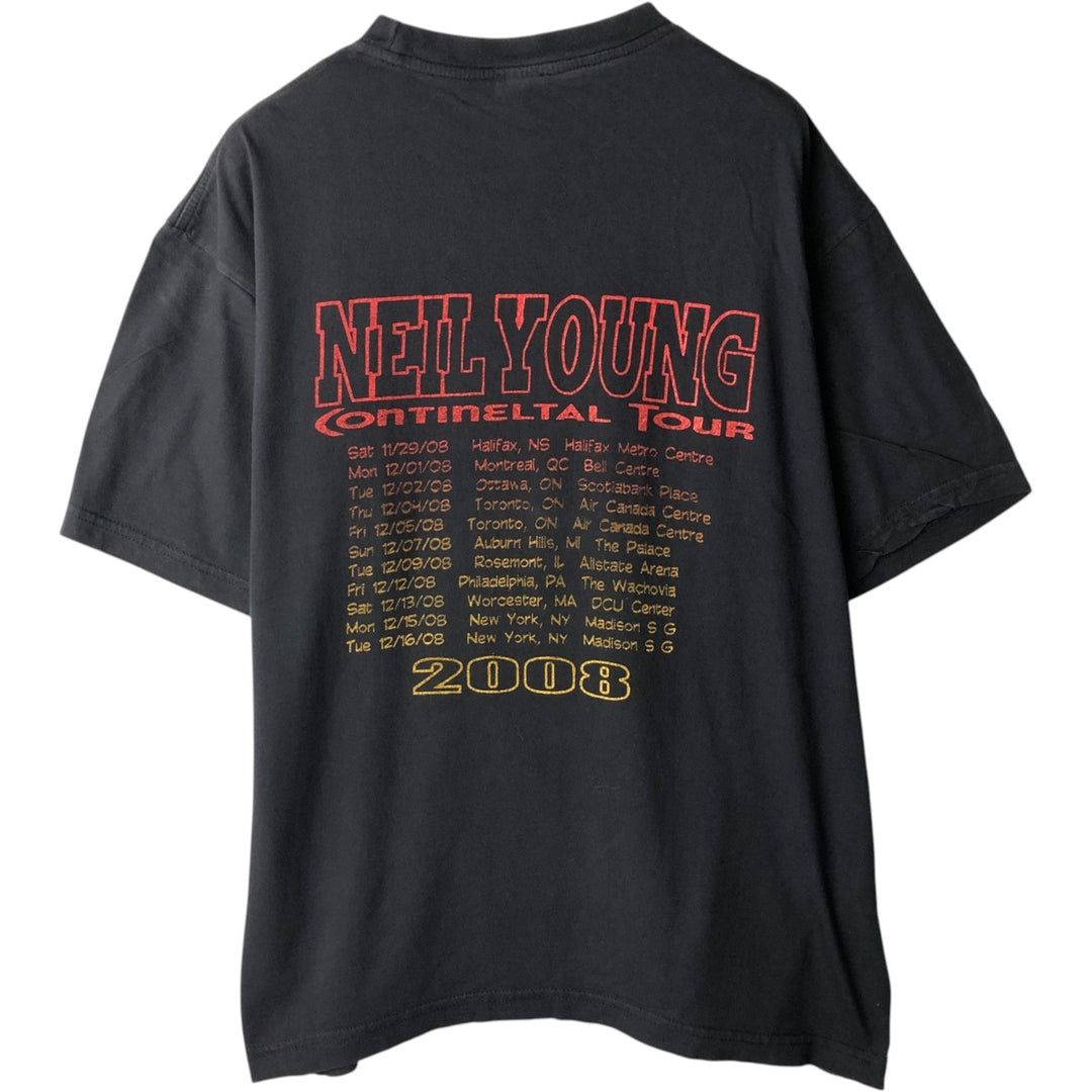 NEIL YOUNG band t-shirt, men's size XL (approx.) unclear black type Vintage Second Hand