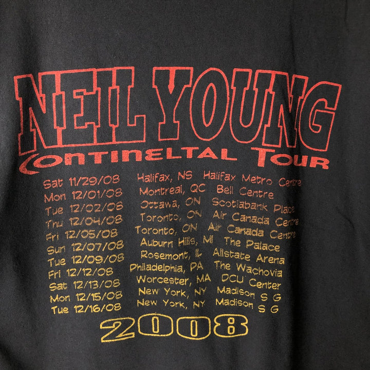 NEIL YOUNG band t-shirt, men's size XL (approx.) unclear black type Vintage Second Hand