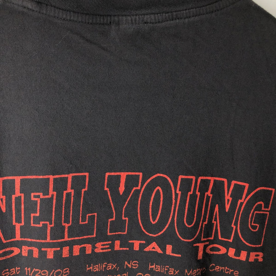 NEIL YOUNG band t-shirt, men's size XL (approx.) unclear black type Vintage Second Hand