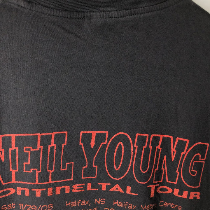 NEIL YOUNG band t-shirt, men's size XL (approx.) unclear black type Vintage Second Hand