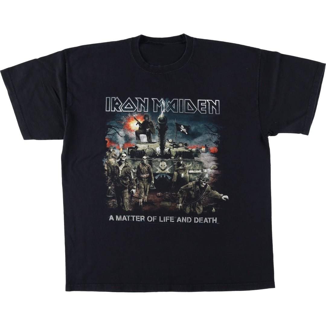 2000'S IRON MAIDEN Skull Pattern Band T-Shirt (Men's XL equivalent) unclear black type Vintage Second Hand