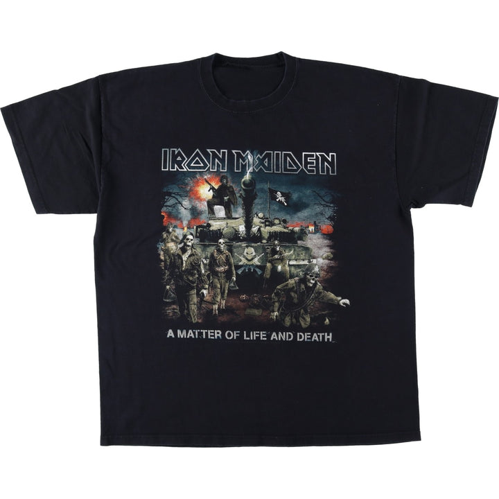 2000'S IRON MAIDEN Skull Pattern Band T-Shirt (Men's XL equivalent) unclear black type Vintage Second Hand