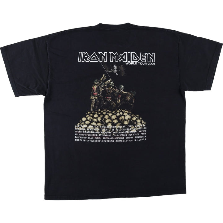 2000'S IRON MAIDEN Skull Pattern Band T-Shirt (Men's XL equivalent) unclear black type Vintage Second Hand