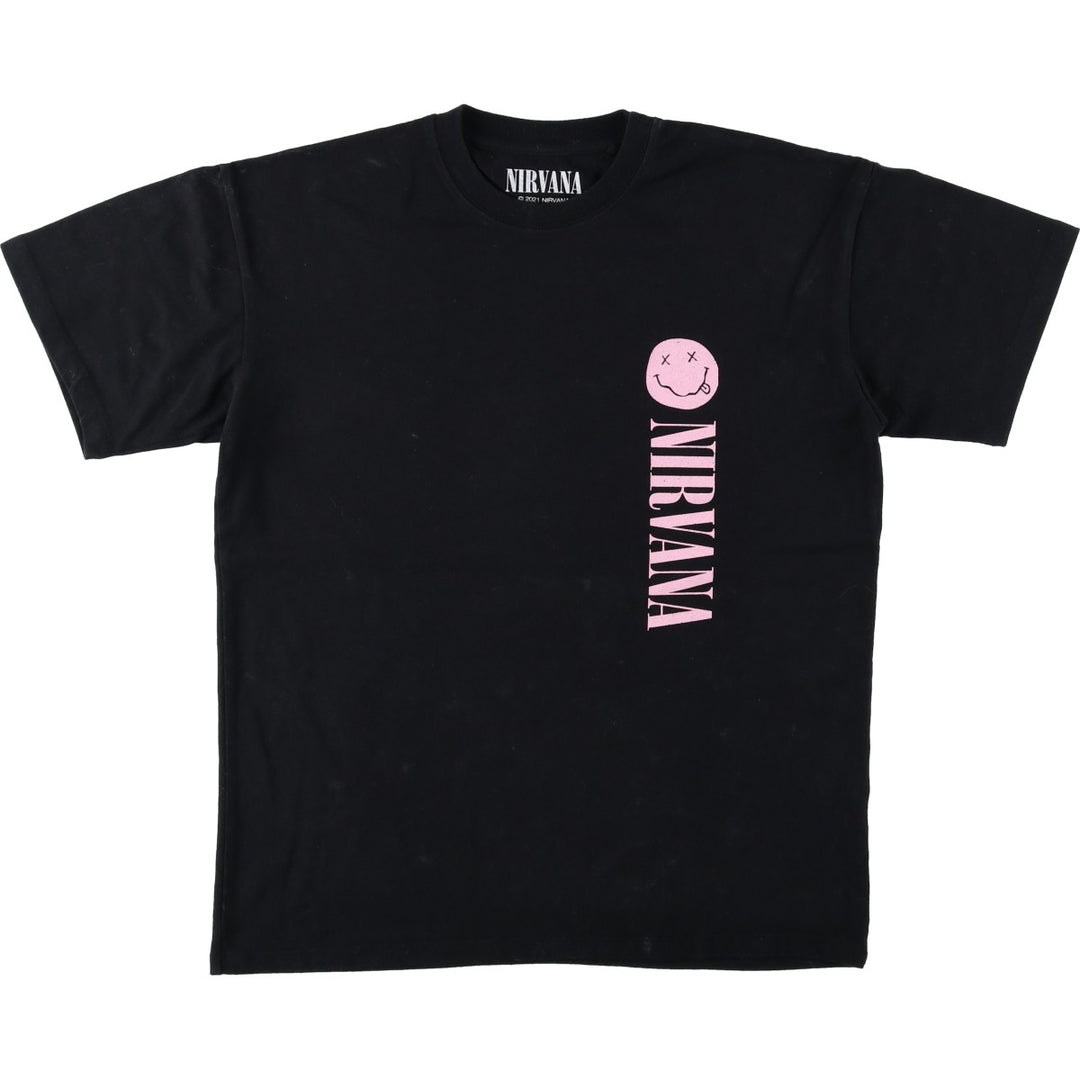 NIRVANA Nirvana Band T-shirt, Band T, Men's S size cotton black type Vintage Second Hand