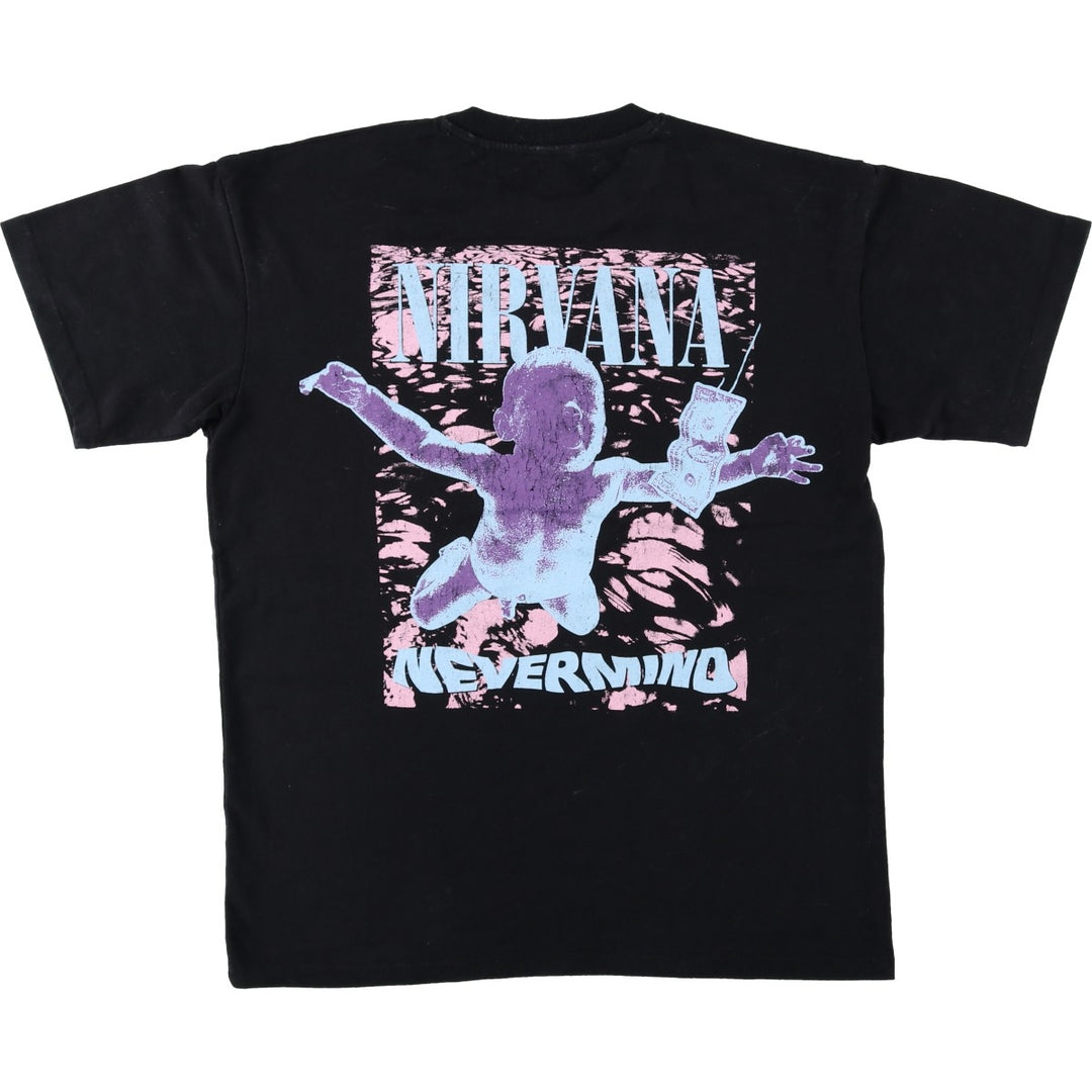 NIRVANA Nirvana Band T-shirt, Band T, Men's S size cotton black type Vintage Second Hand