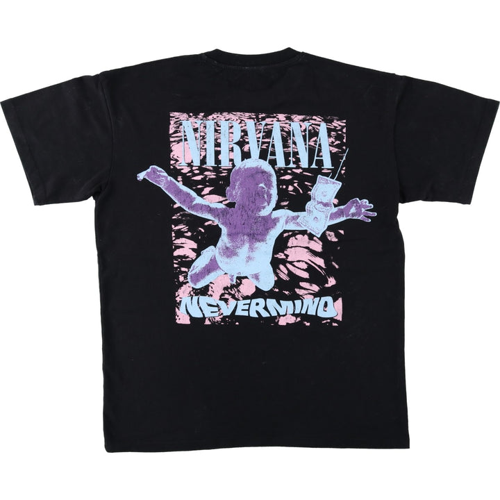NIRVANA Nirvana Band T-shirt, Band T, Men's S size cotton black type Vintage Second Hand