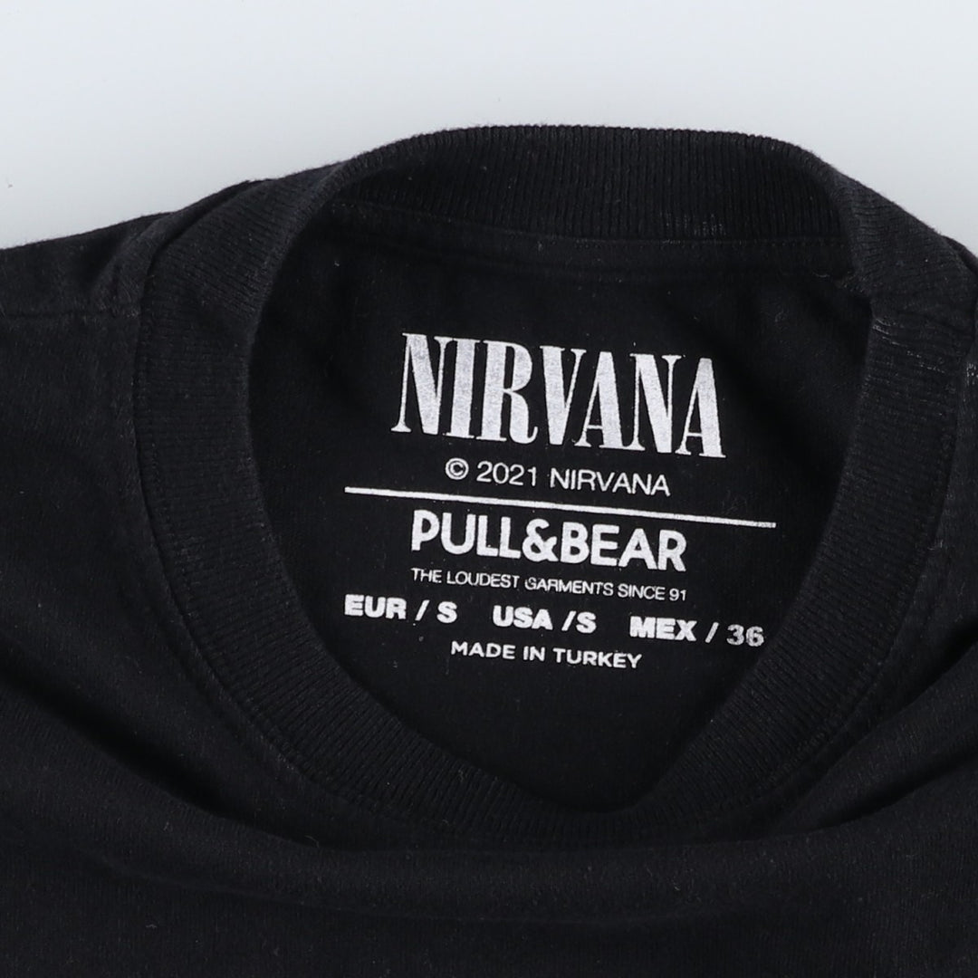NIRVANA Nirvana Band T-shirt, Band T, Men's S size cotton black type Vintage Second Hand