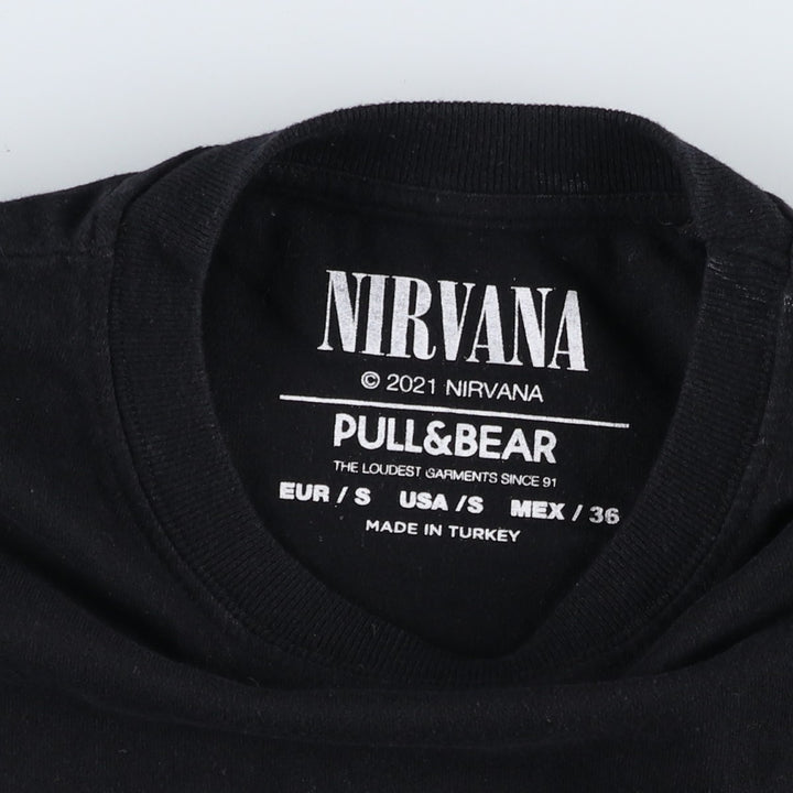 NIRVANA Nirvana Band T-shirt, Band T, Men's S size cotton black type Vintage Second Hand