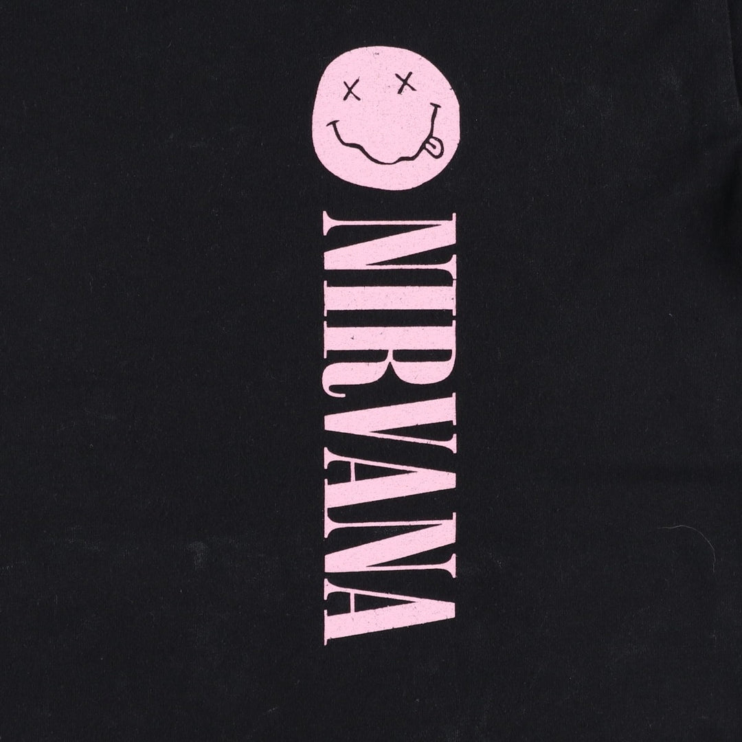 NIRVANA Nirvana Band T-shirt, Band T, Men's S size cotton black type Vintage Second Hand