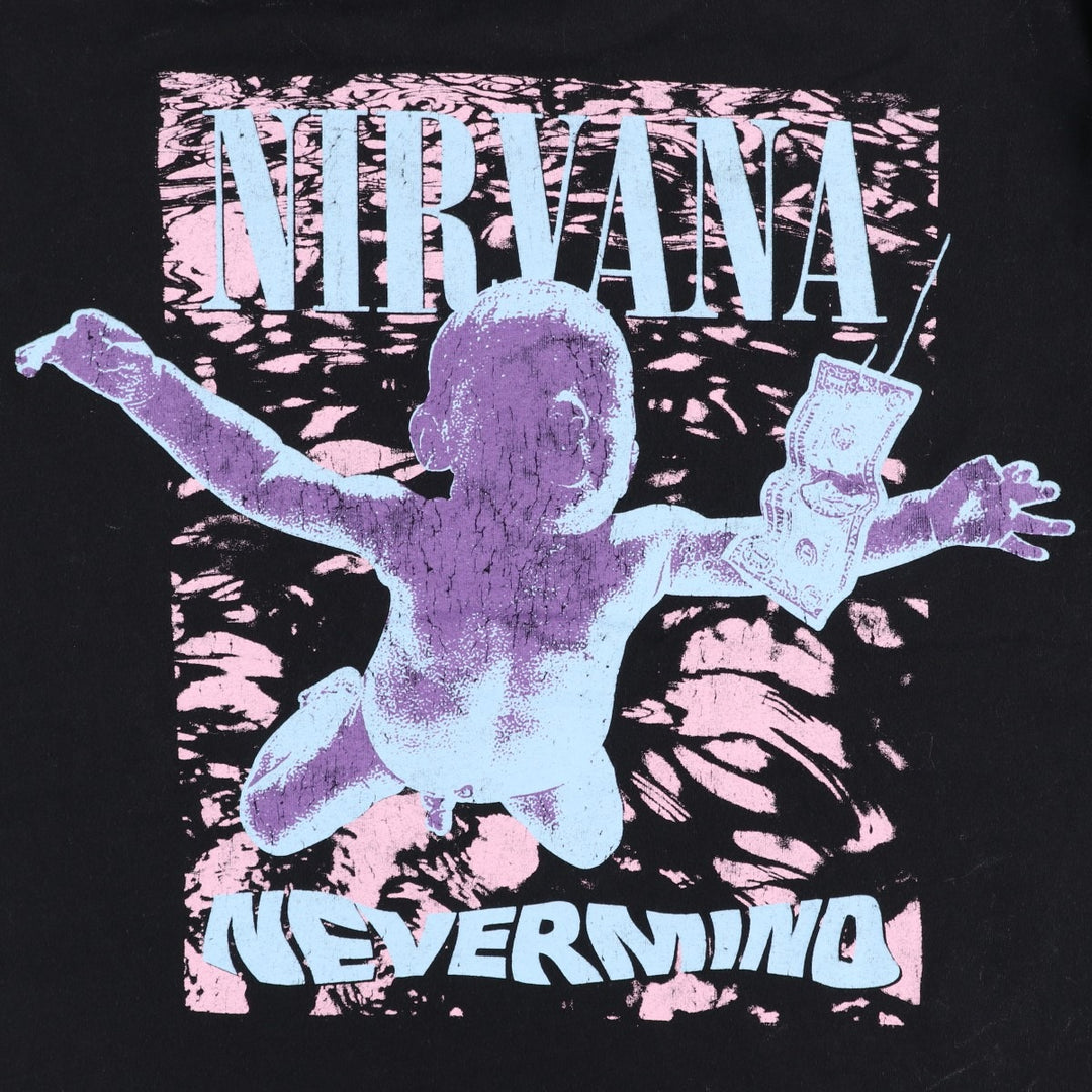NIRVANA Nirvana Band T-shirt, Band T, Men's S size cotton black type Vintage Second Hand