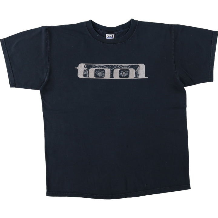 00'S Anvil TOOL Band T-shirt, Men's L size cotton black type Vintage Second Hand