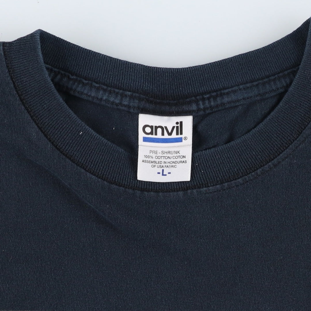 00'S Anvil TOOL Band T-shirt, Men's L size cotton black type Vintage Second Hand