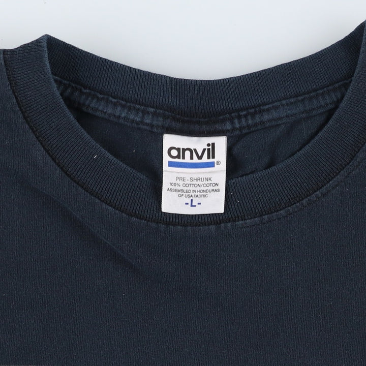 00'S Anvil TOOL Band T-shirt, Men's L size cotton black type Vintage Second Hand