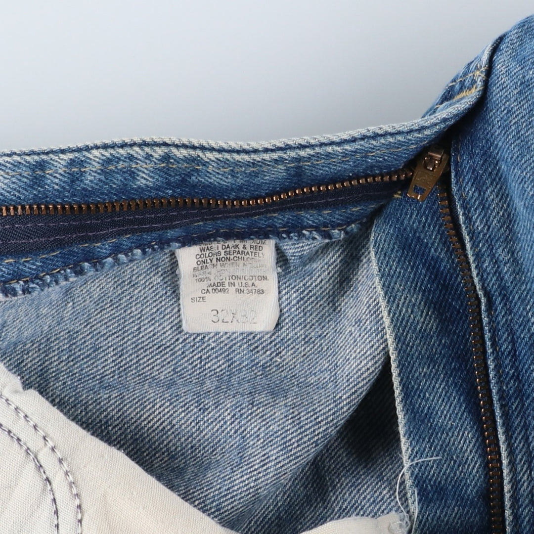 Lee Straight Denim Pants, Made in USA, Men's Size W30 (approx.) cotton blue type Vintage Second Hand