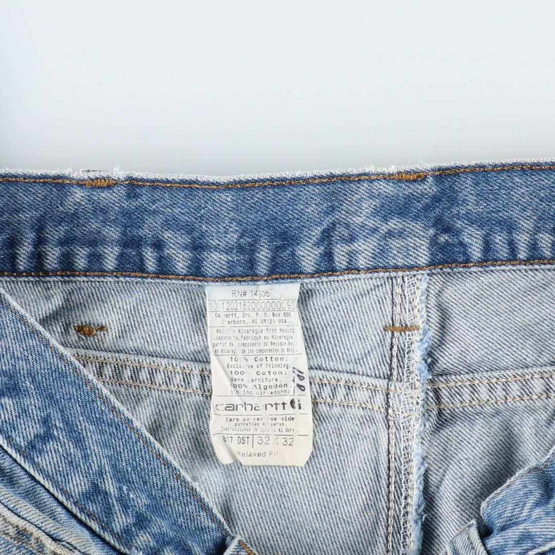 Carhartt Relaxed Fit Tapered Denim Pants for Men, W33 equivalent cotton blue type Vintage Second Hand