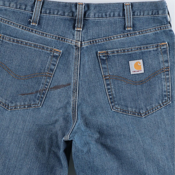 Carhartt Relaxed Fit Tapered Denim Pants for Men, W34 equivalent cotton blue type Vintage Second Hand