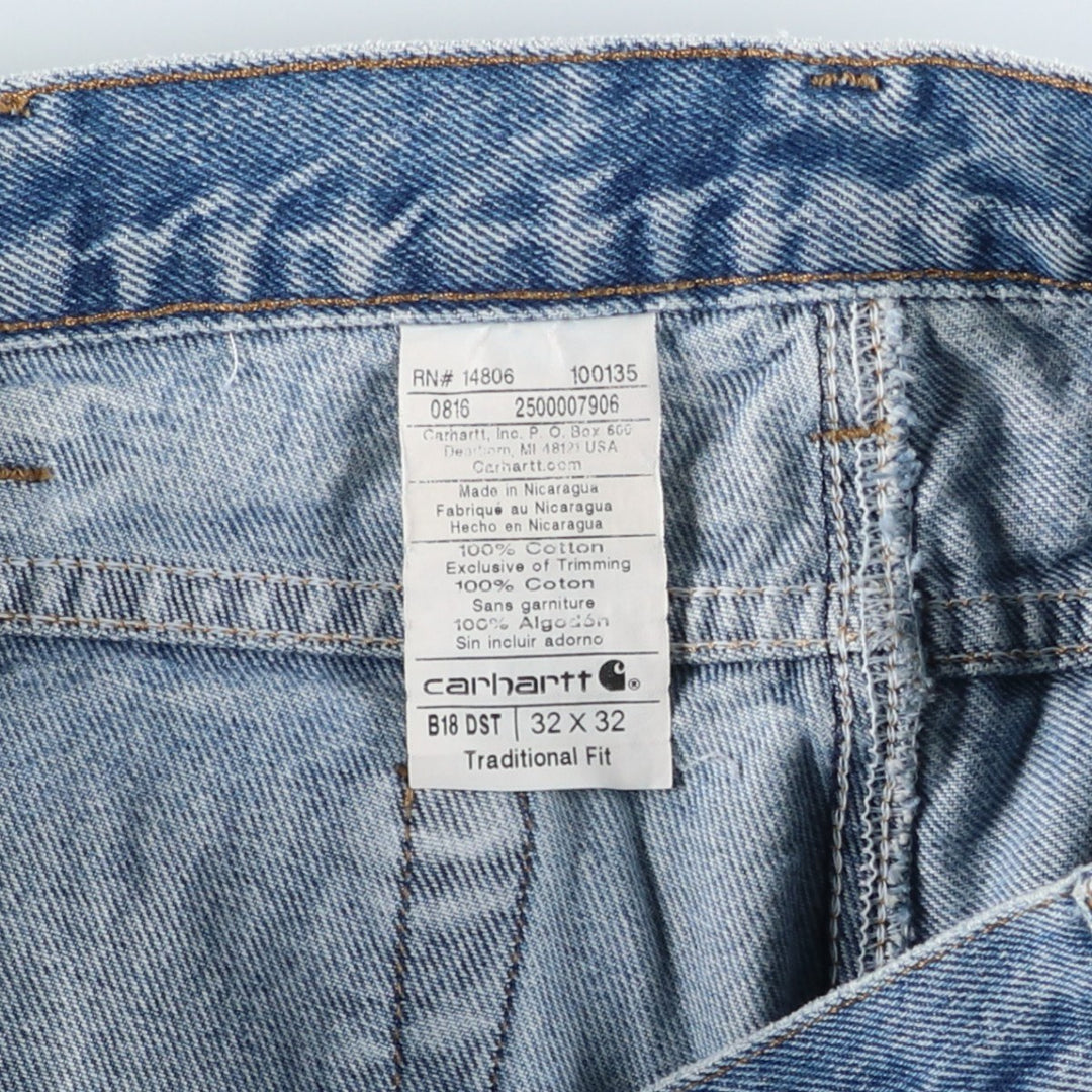 Carhartt Traditional FIT Tapered Denim Pants Men's W34 cotton blue type Vintage Second Hand