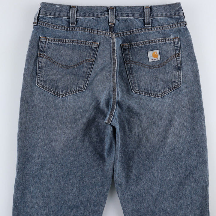Carhartt Relaxed Fit Tapered Denim Pants for Men, W34 equivalent cotton blue type Vintage Second Hand