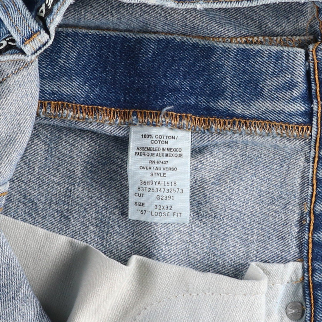 Ralph Lauren POLO JEANS COMPANY LOOSE FIT Tapered Denim Pants, Men's W32 (approx.) cotton blue type Vintage Second Hand