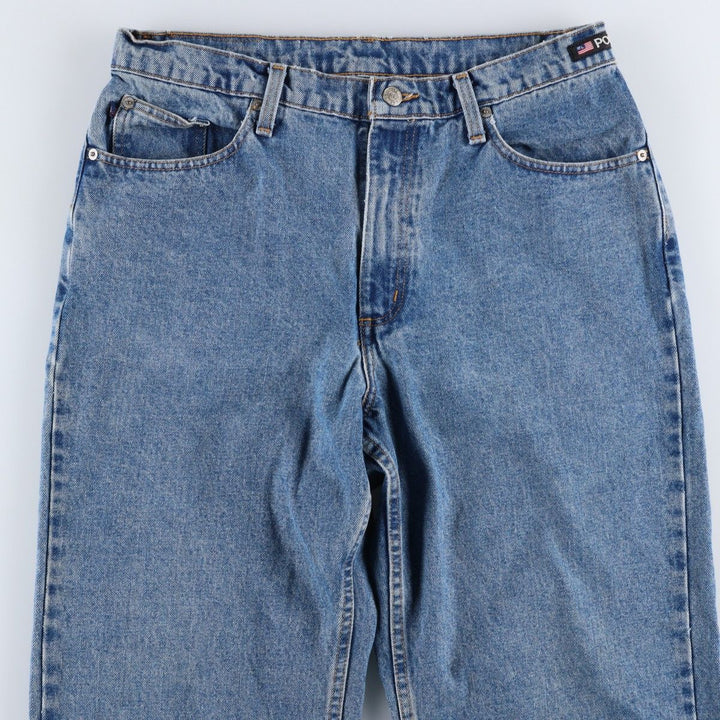 Ralph Lauren POLO JEANS COMPANY LOOSE FIT Tapered Denim Pants, Men's W32 (approx.) cotton blue type Vintage Second Hand