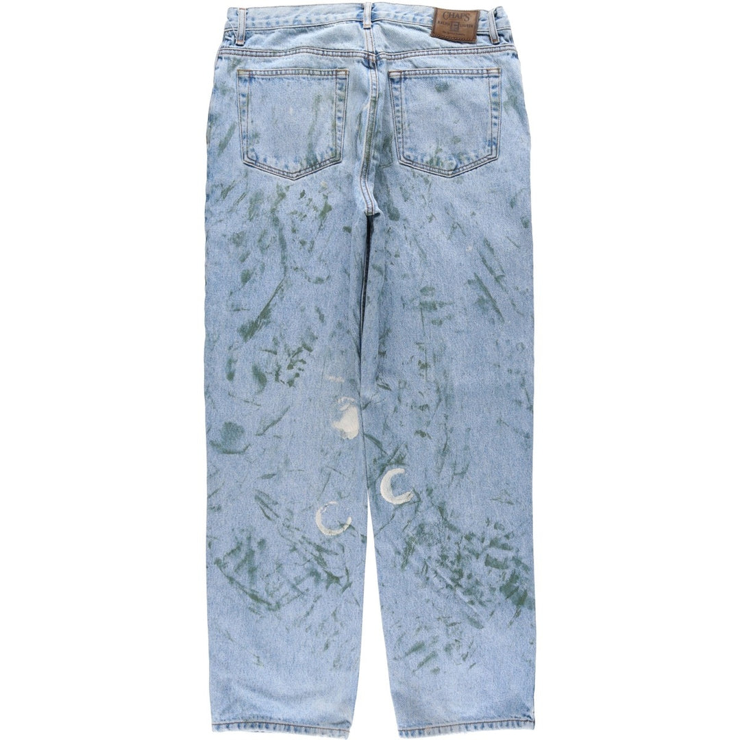 Ralph Lauren CHAPS Painted Straight Denim Pants, Men's Size W34 (approx.) cotton blue type Vintage Second Hand