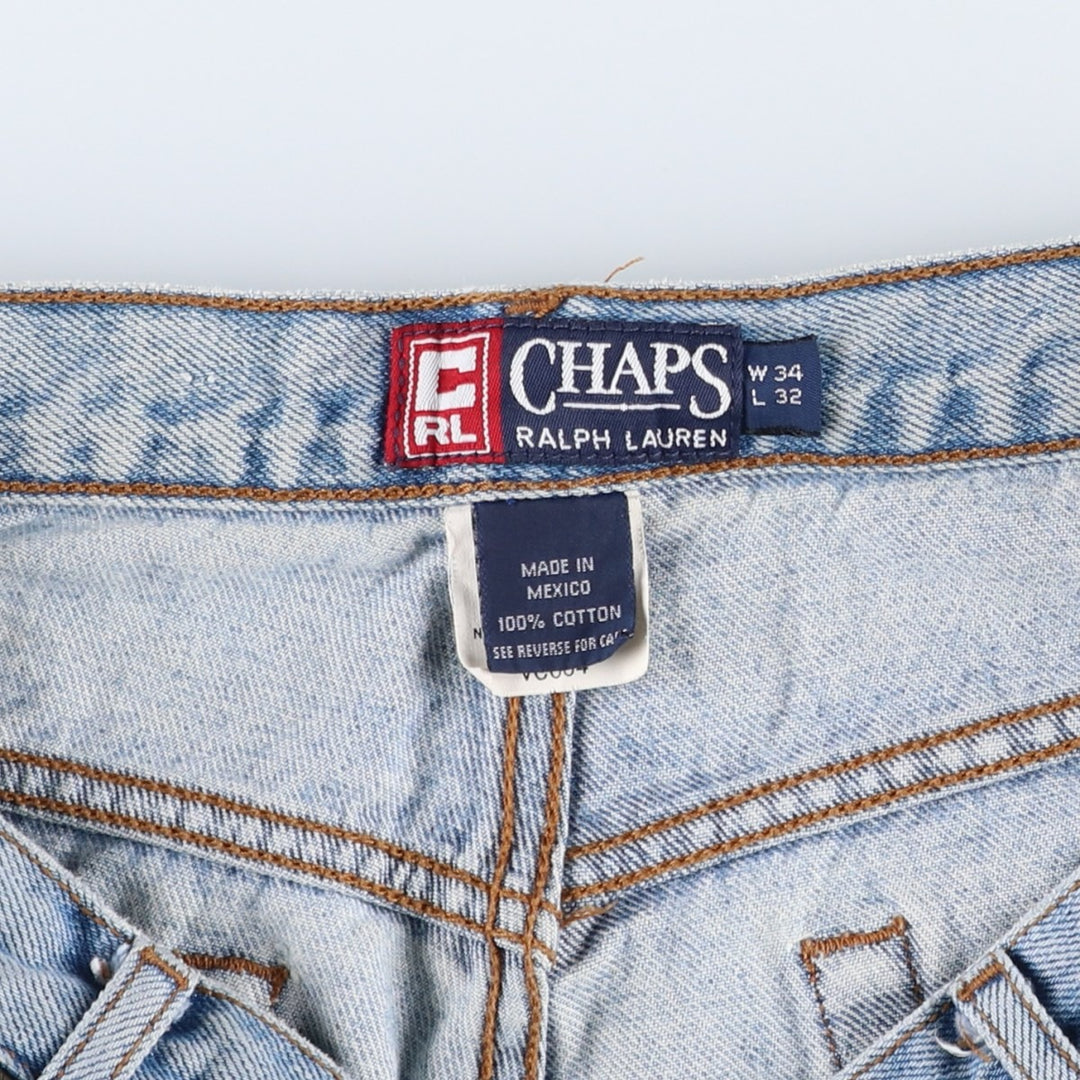 Ralph Lauren CHAPS Painted Straight Denim Pants, Men's Size W34 (approx.) cotton blue type Vintage Second Hand
