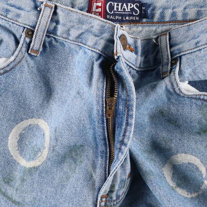 Ralph Lauren CHAPS Painted Straight Denim Pants, Men's Size W34 (approx.) cotton blue type Vintage Second Hand