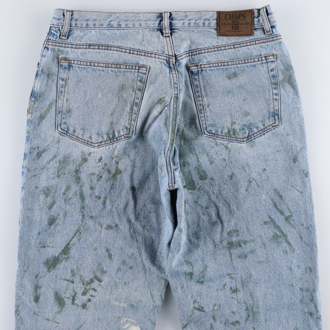 Ralph Lauren CHAPS Painted Straight Denim Pants, Men's Size W34 (approx.) cotton blue type Vintage Second Hand
