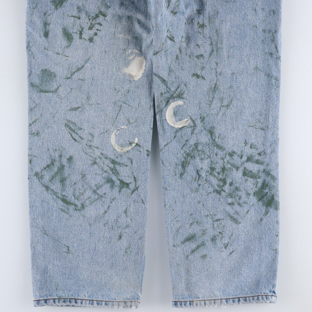 Ralph Lauren CHAPS Painted Straight Denim Pants, Men's Size W34 (approx.) cotton blue type Vintage Second Hand