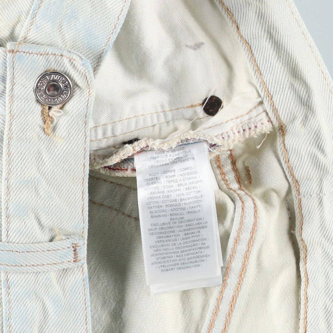 Ralph Lauren POLO RALPH LAUREN Painted Tapered Denim Pants, Men's Size W37 (approx.) cotton white type Vintage Second Hand