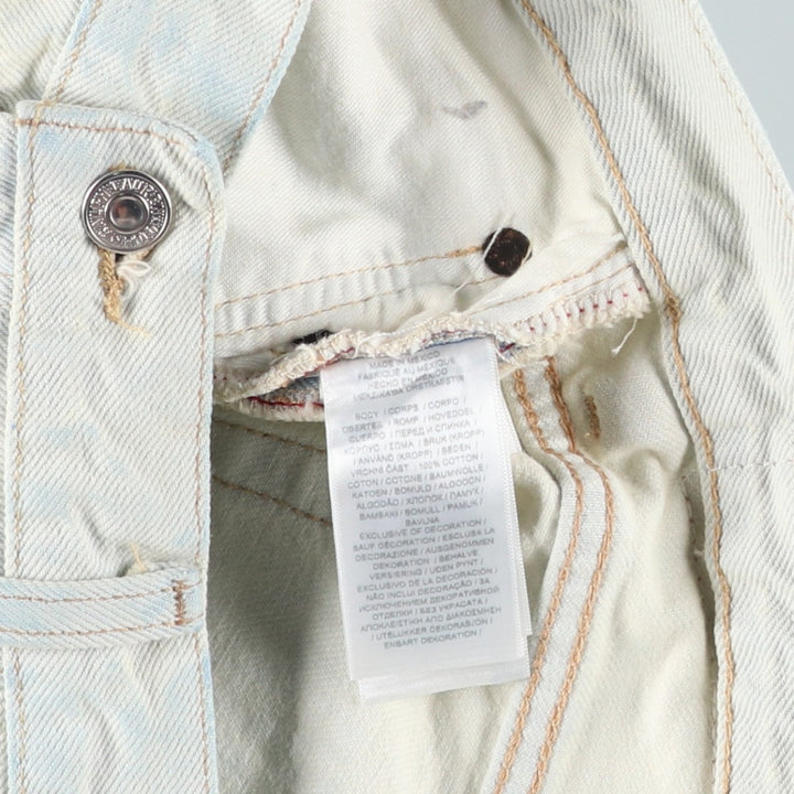 Ralph Lauren POLO RALPH LAUREN Painted Tapered Denim Pants, Men's Size W37 (approx.) cotton white type Vintage Second Hand