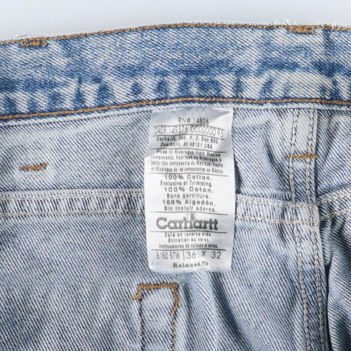 2000'S Carhartt Relaxed Fit Tapered Denim Pants, Men's, Size W35 cotton blue type Vintage Second Hand