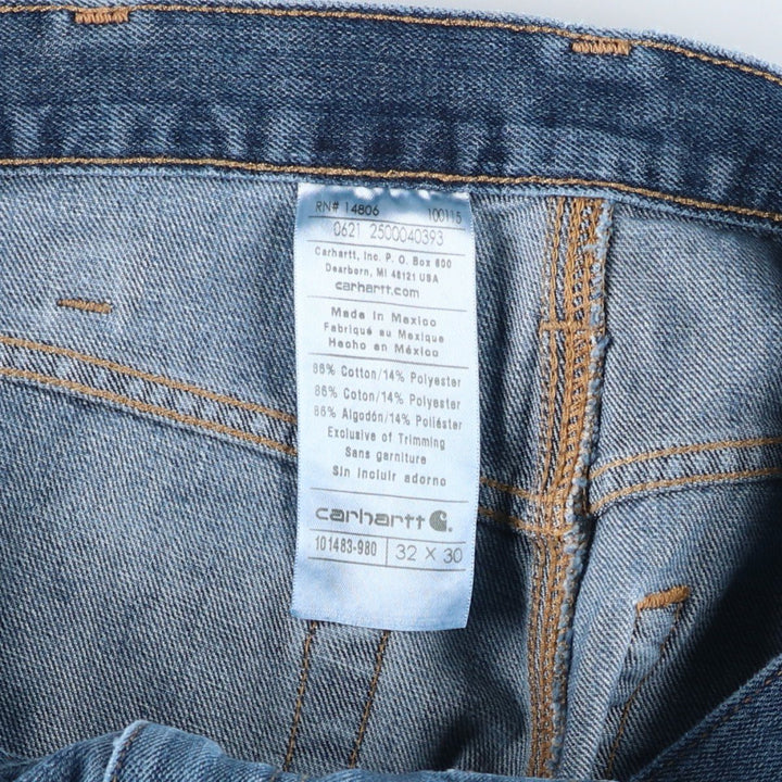 Carhartt Tapered Denim Pants for Men, W32 equivalent cotton blue type Vintage Second Hand