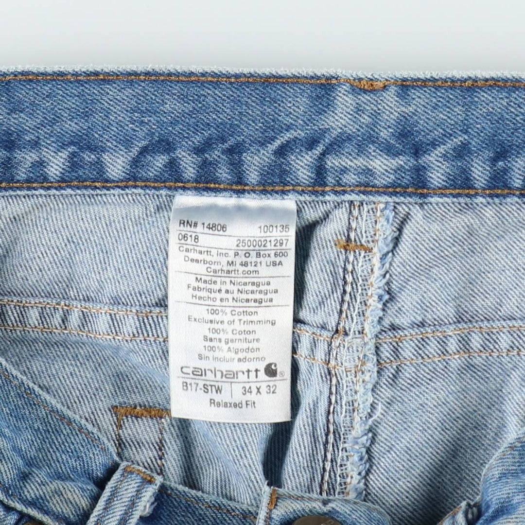Carhartt Relaxed Fit Tapered Denim Pants for Men, W35 cotton blue type Vintage Second Hand