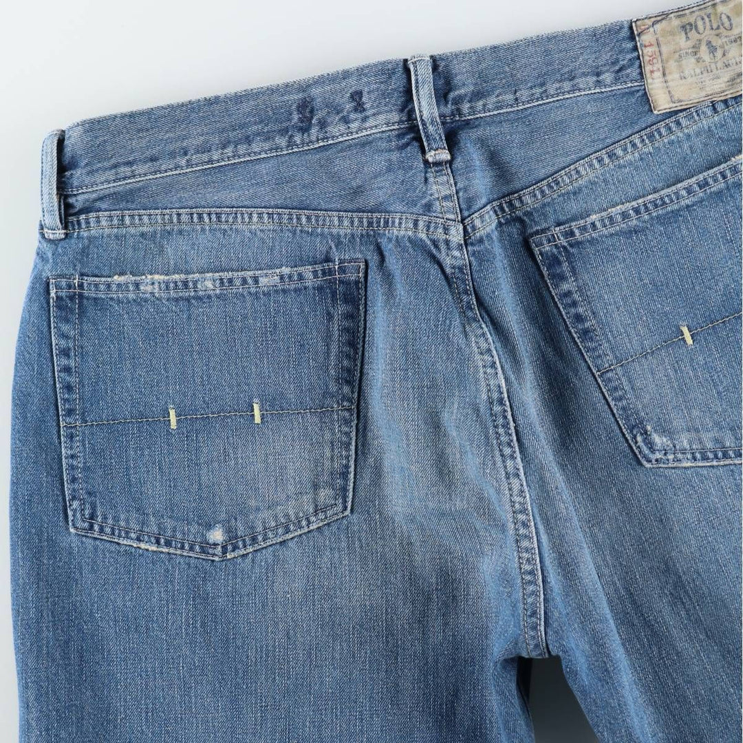 Ralph Lauren POLO RALPH LAUREN Men's Straight Denim Pants, Size W38 cotton blue type Vintage Second Hand