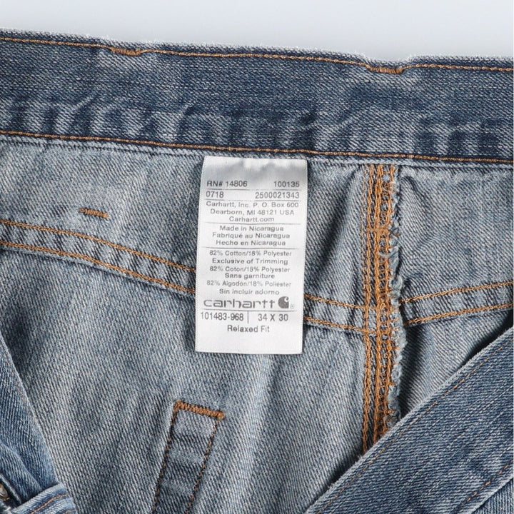 Carhartt Relaxed Fit Tapered Denim Pants for Men, W36 cotton blue type Vintage Second Hand