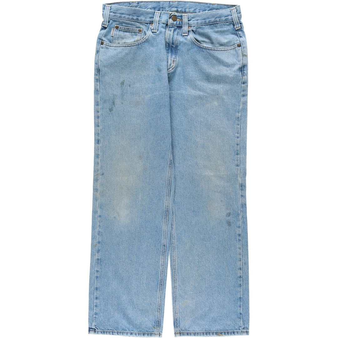Carhartt Relaxed Fit Tapered Denim Pants for Men, W34 equivalent cotton blue type Vintage Second Hand