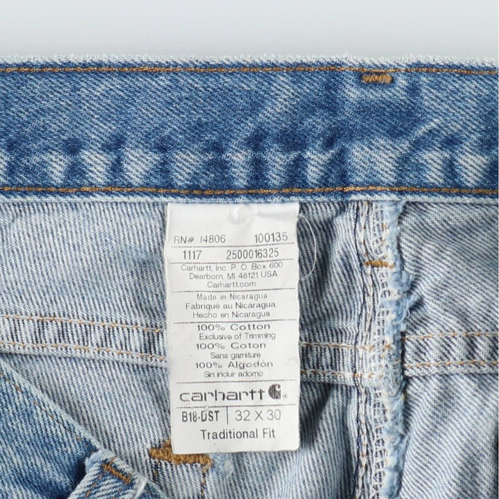 Carhartt Traditional Fit Tapered Denim Pants, Men's, Size W33 cotton Blue type light blue Vintage Second Hand