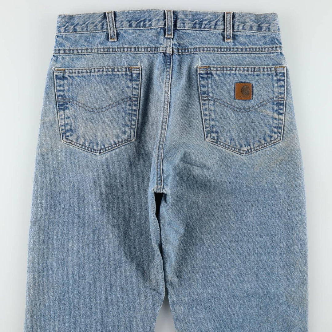 Carhartt logo patch tapered denim pants, men's size W35 (approx.) unclear Blue type light blue Vintage Second Hand