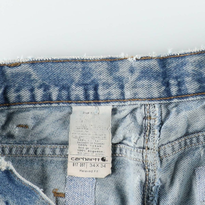 Carhartt Relaxed Fit Tapered Denim Pants for Men, W33 equivalent cotton blue type Vintage Second Hand