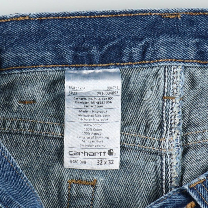 Carhartt Tapered Denim Pants for Men, W34 equivalent cotton blue type Vintage Second Hand
